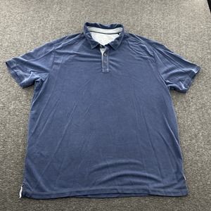 Tommy Bahama Polo Shirt Mens 2XL Blue Beach Vacation Stretch Classic‎ SS *Flaw